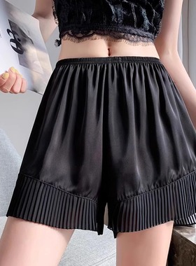 2025安全裤女防走光可外穿新款夏季薄款宽松透气冰丝白色打底居家