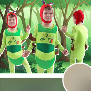 儿童节日派对装 扮小毛毛虫造型万圣节cos舞台表演演出服