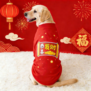 拉布拉多专用狗狗新年衣服大型犬春节穿的棉衣大狗过年加厚保暖