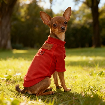 小鹿犬专用狗狗衣服迷你杜宾犬加绒保暖卫衣小型犬冬天冬季可牵引