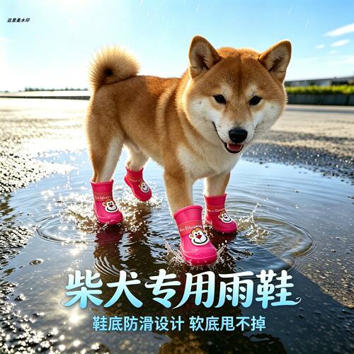 柴犬专用狗狗雨鞋脚套小狗鞋子外出软底甩不掉夏季透气出门不脏脚