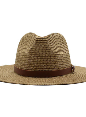 Summer sunscreen travel vacation beach woven cowboy hat草帽