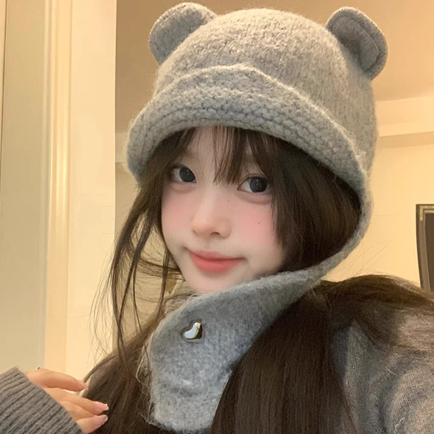 2025小浣熊毛线帽子女可爱显脸小含羊毛针织帽秋冬保暖护耳雷锋帽,服饰配件/皮带/帽子/围巾,帽子,淘宝优惠券,粉丝福利购,淘宝优惠卷