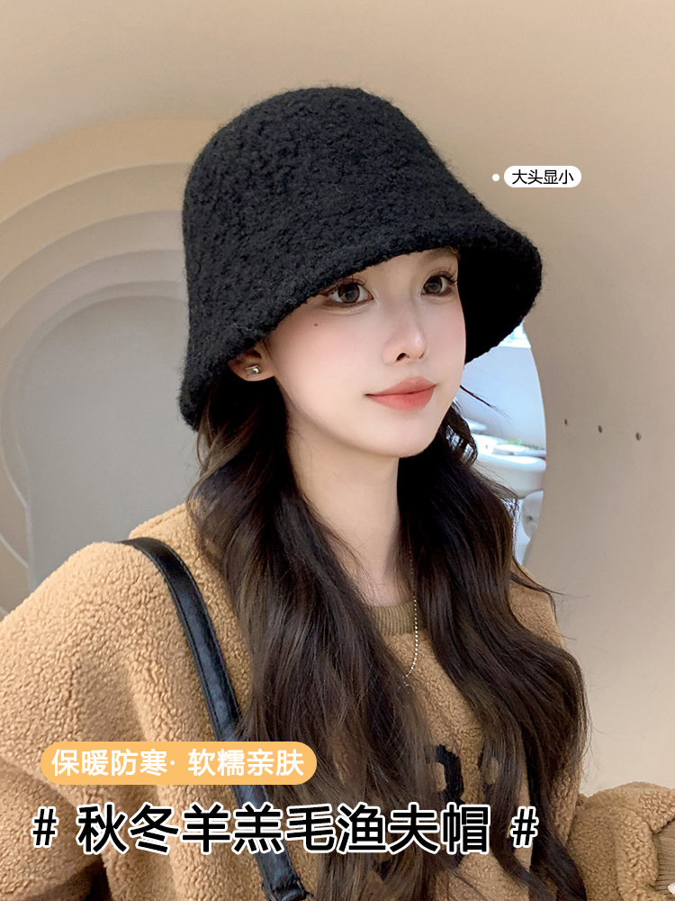 高级感台灯帽女生气质素雅