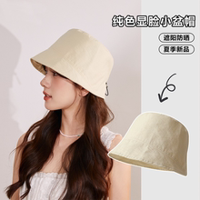 2025新款高级感渔夫帽春夏女大头围折叠水桶帽卡其色防晒遮阳盆帽
