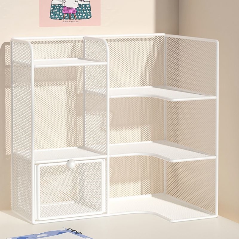 桌面转角置物架学生宿舍书本杂物多层架子办公室工位书桌收纳储物