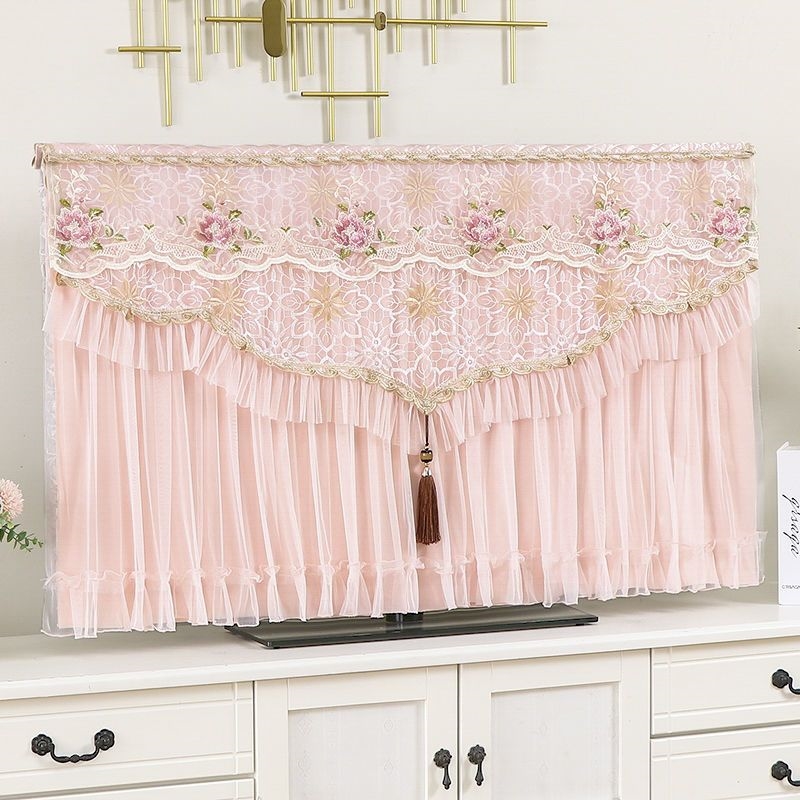 电视新款液晶电视机防尘罩55蕾丝75开机65不取挂式32寸电视机罩套