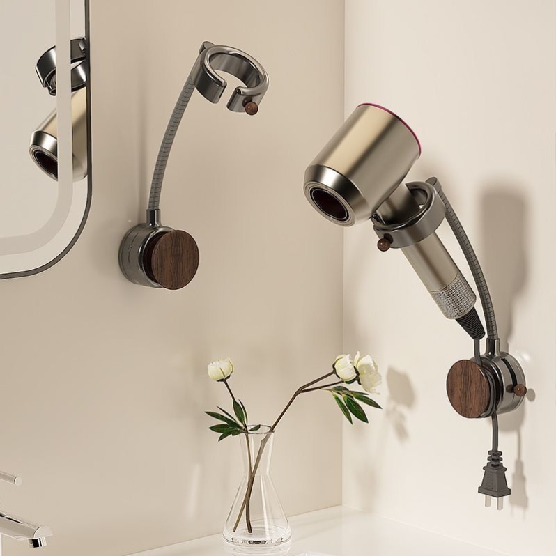 吹风机置物架懒人打孔卫生间风筒解放浴室双手电吹风支架壁挂收纳