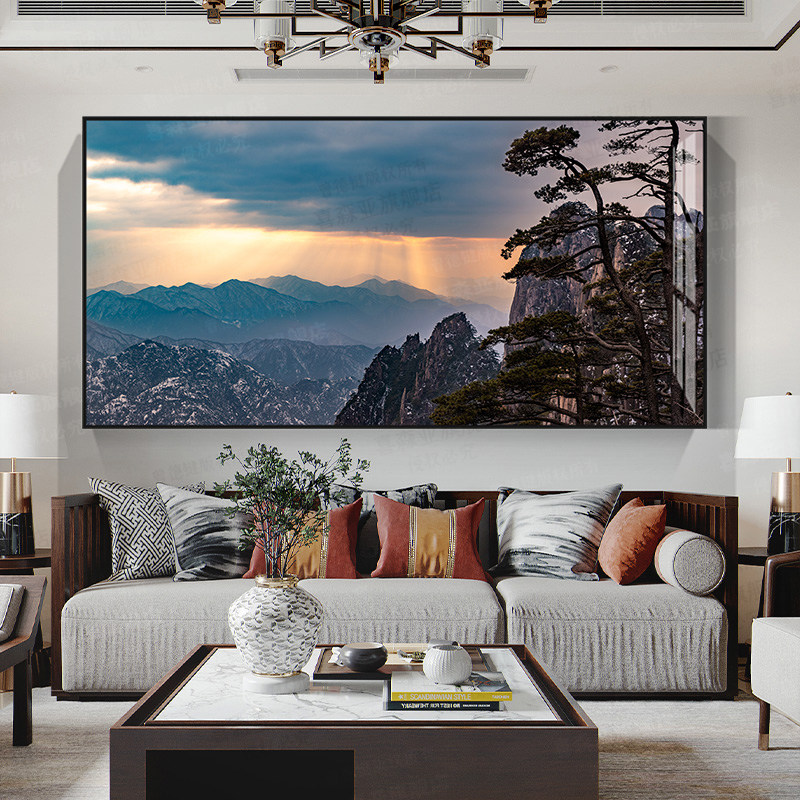 黄山劲松望云客厅装饰画办公室挂画玄关画卧室酒店白色床头画壁画