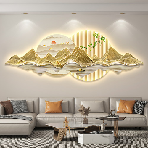 led带灯轻奢客厅装饰画 画沙发背景墙挂画 画壁画 画简约现代高级