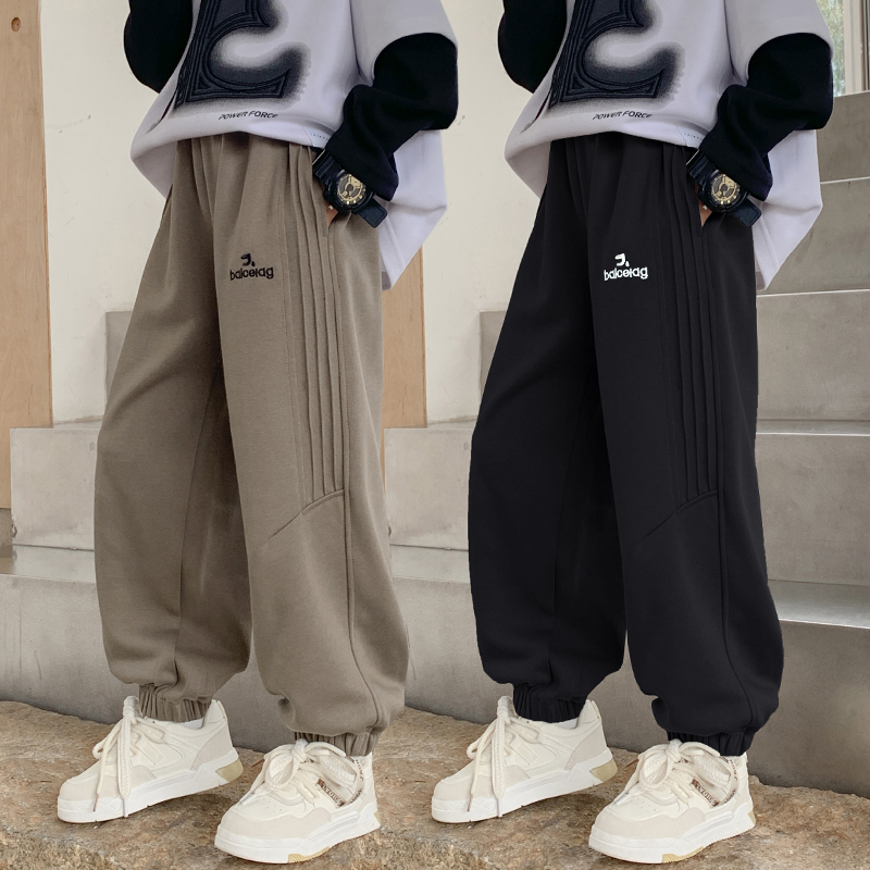 男童加绒加厚秋冬运动裤大童卫裤