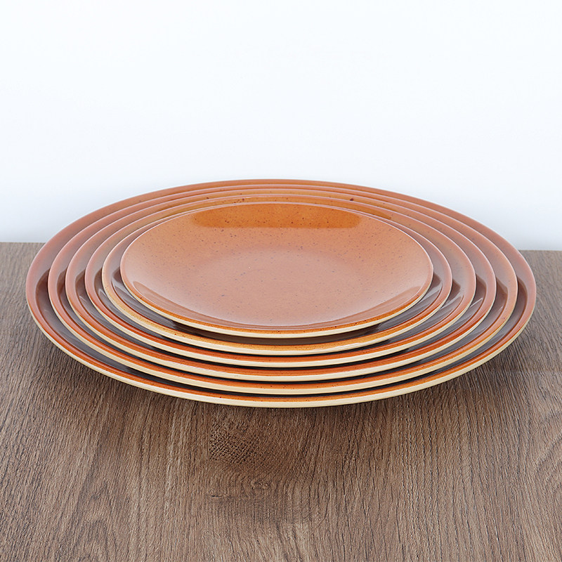 菜盘密胺仿瓷大众圆形结实耐摔盘