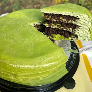 抹茶奥利奥千层蛋糕手作现做动物奶油奥碎夹层甜品生日蛋糕下午茶