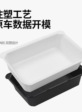 适用于特斯拉Modely座椅下储物盒毛毡布TPE收纳箱改装配件好物