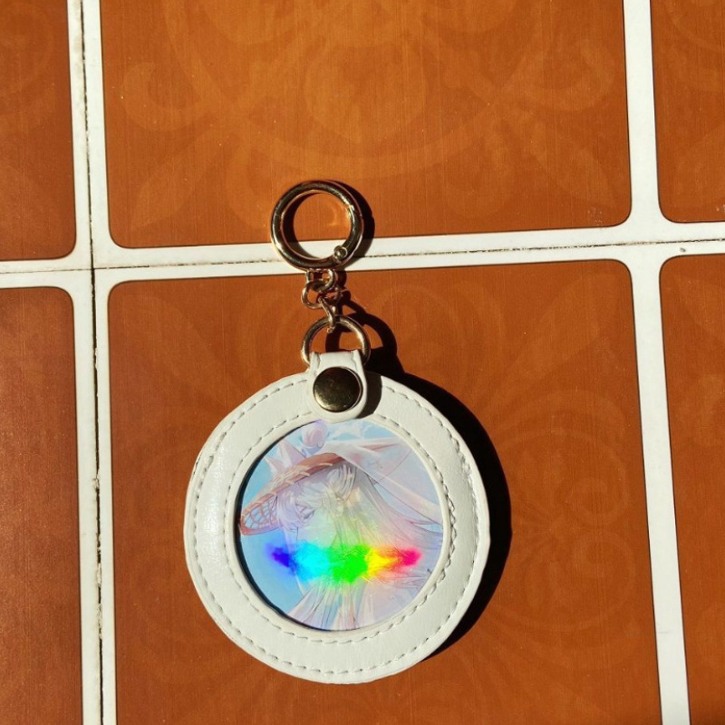 日韩钥匙扣挂件吧唧保护套 徽章吊饰单个装圆形勋章奖牌收纳皮套