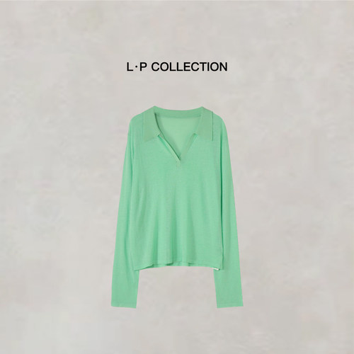 L·P“polo领上衣”凉感轻氧天丝polo长袖T女