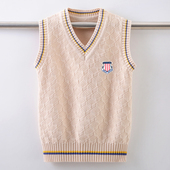 男童毛衣马甲儿童针织毛线背心男孩女童学院风小学生春秋冬款 潮