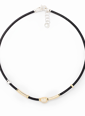 MISANI意大利品牌Toyama Bay 18K金进口牛皮项链 高级感轻奢时尚