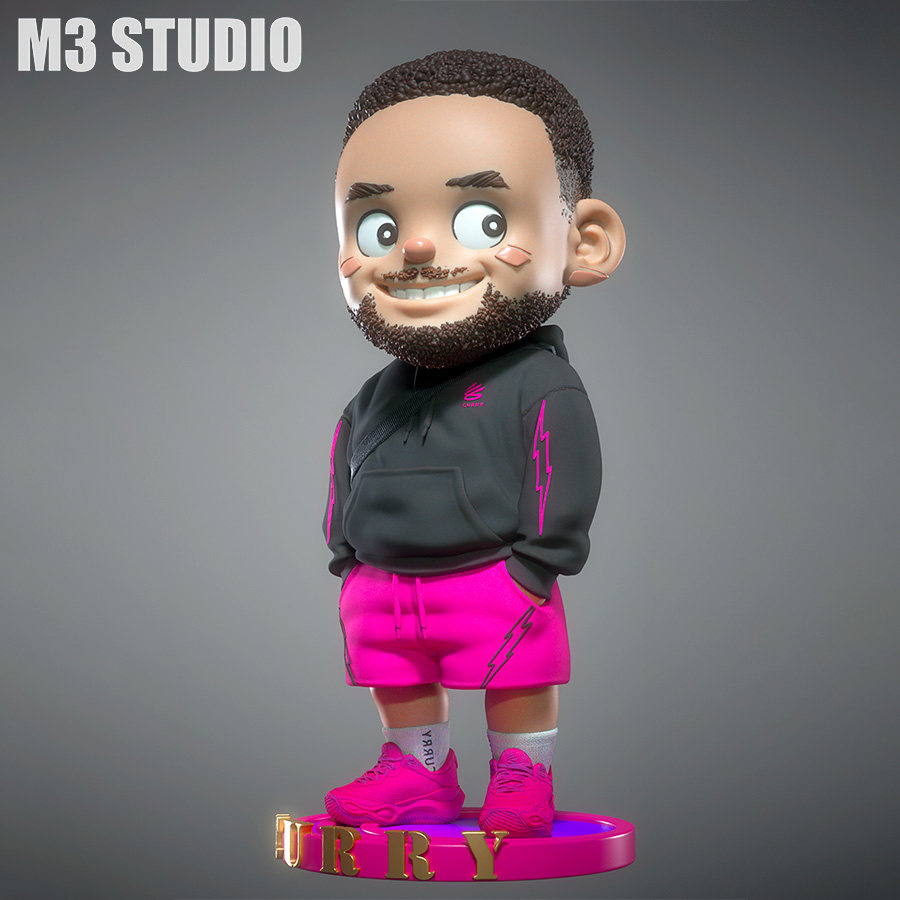 【现货】M3工作室 NBA巨星 史蒂芬库里 Q版GK手办雕像摆件礼物