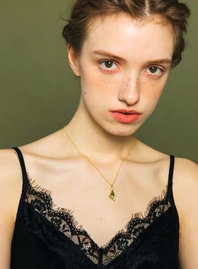 OOAK小手拿锆石项链锁骨链潮流手势项链女时尚复古毛衣链圣诞礼物