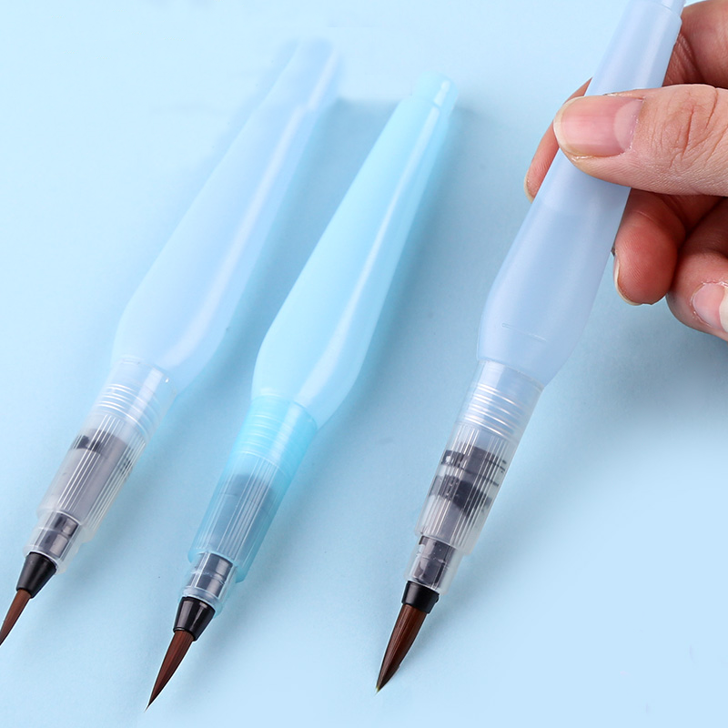 颜料画笔工具套装水粉勾线美术学生绘画水溶性彩铅注水式储水毛笔软头