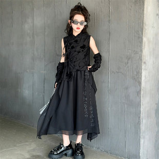 女童新中式连衣裙夏季2026新款夏天古风唐装女孩童装儿童汉服裙子