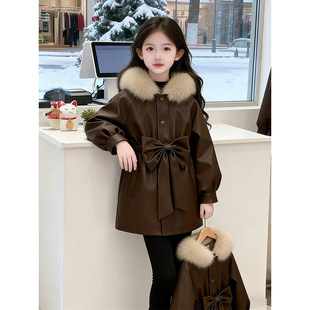 2026爆款冬装今年克服女童皮衣女大童外套冬季流行加绒派儿童新款