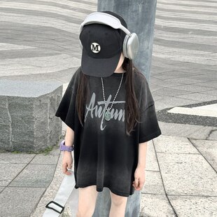 韩版半袖新款宽松恤中大童2026t洋气上衣短袖韩系潮纯棉女童t夏装