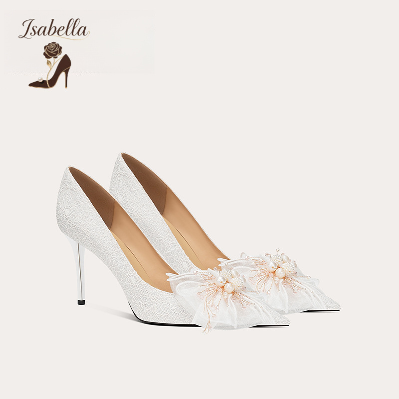 Isabella法式主纱婚纱高跟鞋新款