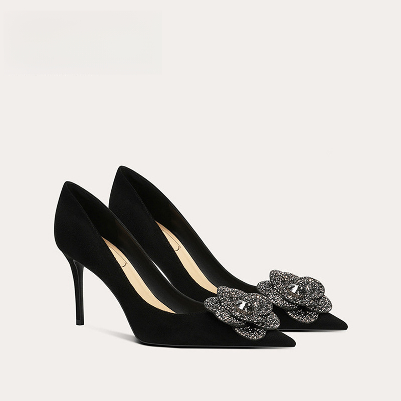 Isabella黑色羊皮性感宴会高跟鞋