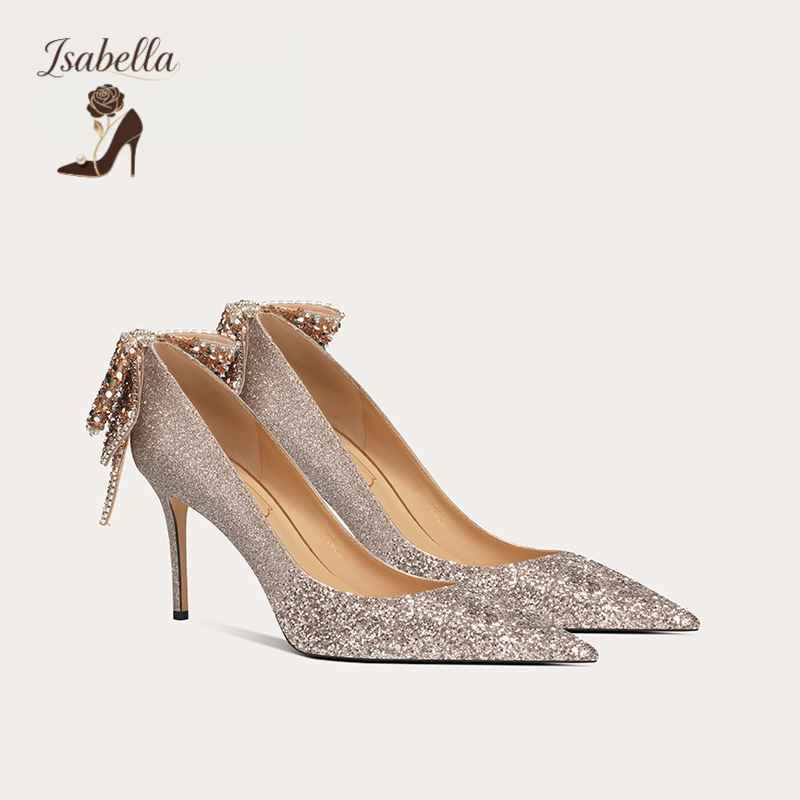 Isabella【羊皮】香槟色婚鞋女禾