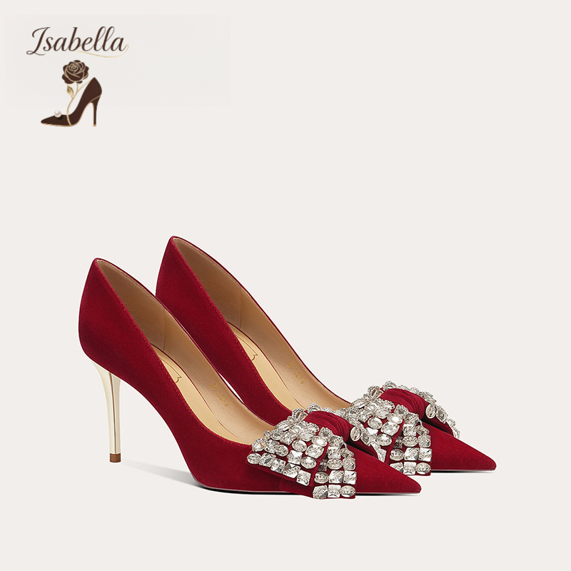 Isabella红色婚鞋婚纱秀禾服两穿