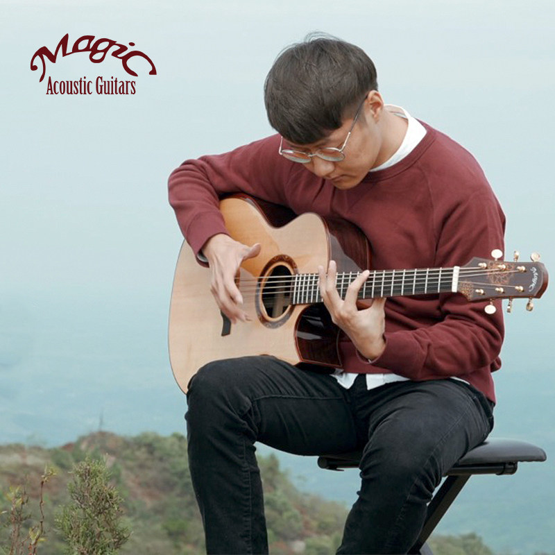 元子弹 麦杰克Magic手工全单佳荷雀印指弹尖缺角A桶弹唱41寸吉他