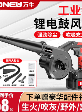 锂电吹风机充电式鼓风机大功率强力工业用吹灰尘吸尘除尘器吹雪机
