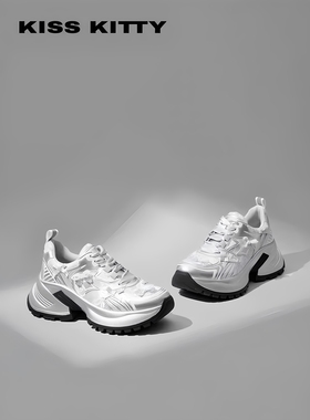 KissKitty秋季新款厚底增高老爹鞋芭蕾运动休闲单鞋女SA65118-62
