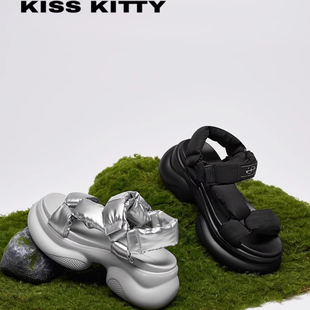 SA54353 KISSKITTY夏季 增高休闲运动沙滩凉鞋 新款 厚底面包鞋