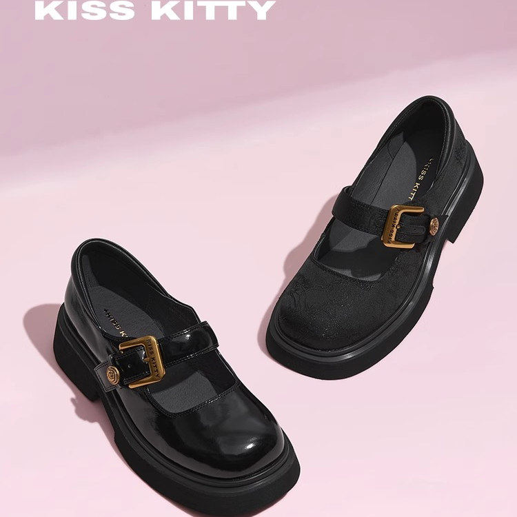 KISSKITTY春秋[英伦复古]厚底小皮鞋玛丽珍乐福鞋女鞋SA54558-37