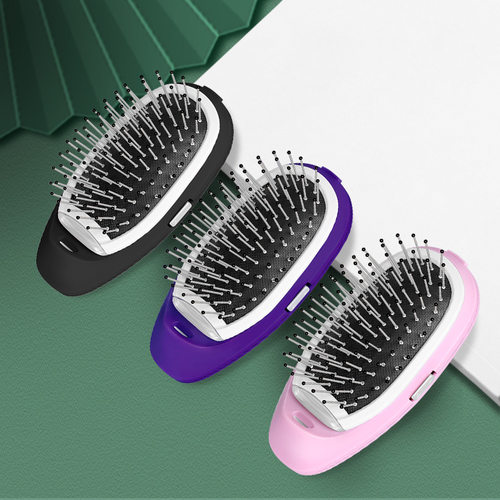 Ionic Electric Hairbrush工厂直销便携防静电负离子不锈钢梳子