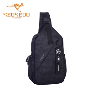 SEOSEOO九州袋鼠男包2026新款商场同款小众轻便布胸包单肩包69197