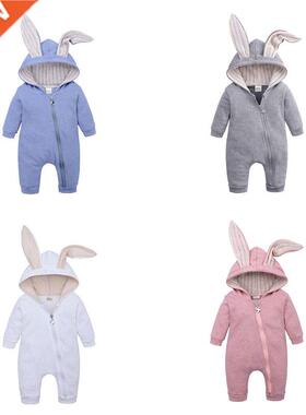 Newborn Baby Boy Girl Warm Clothes Rabbit Ears Romper Jumpsu