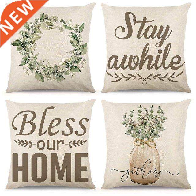 Spring Pillow Covers 18X18 Farmhouse Pillows Home Cushion Ca