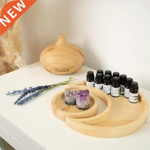 Wooden Serving Tray Rustic Tableware Dessert Dish Moon Sun S