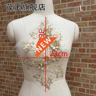 Decorative Clothing Beads Flower Embroidery Patches Satin