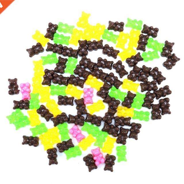 100Pcs Resin Candy Flatback Cabochon Miniature Qq Gummy Cand