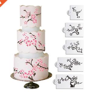 Tree Hollow Cutter set Stencil Cookie Cherry Mold 5pcs Cake