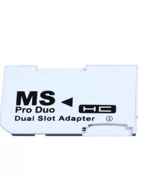 Dual Slot Memory Card Adapter 2 Micro SD HC Cards Converter