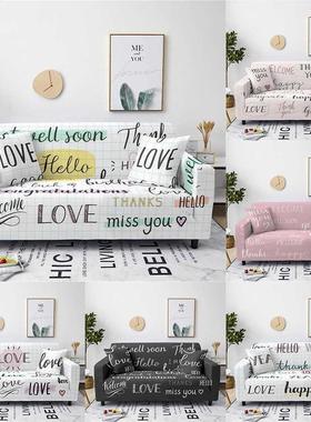 Letter Pattern Sofa Slipver Arm Chair ver for Living Room St