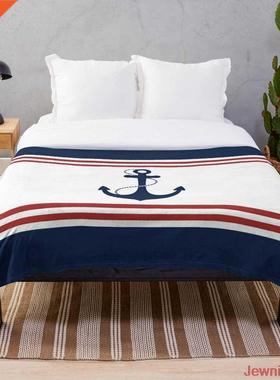 Nautical Anchor Throw Blanket Plush Throw for Beds Sofa Soft