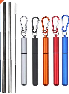 Reusable 304 Stainless Steel Telescopic Straw Three Sections