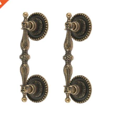 2Pcs Antique Bronze Handle Vintage Pull Brass Knob Furniture